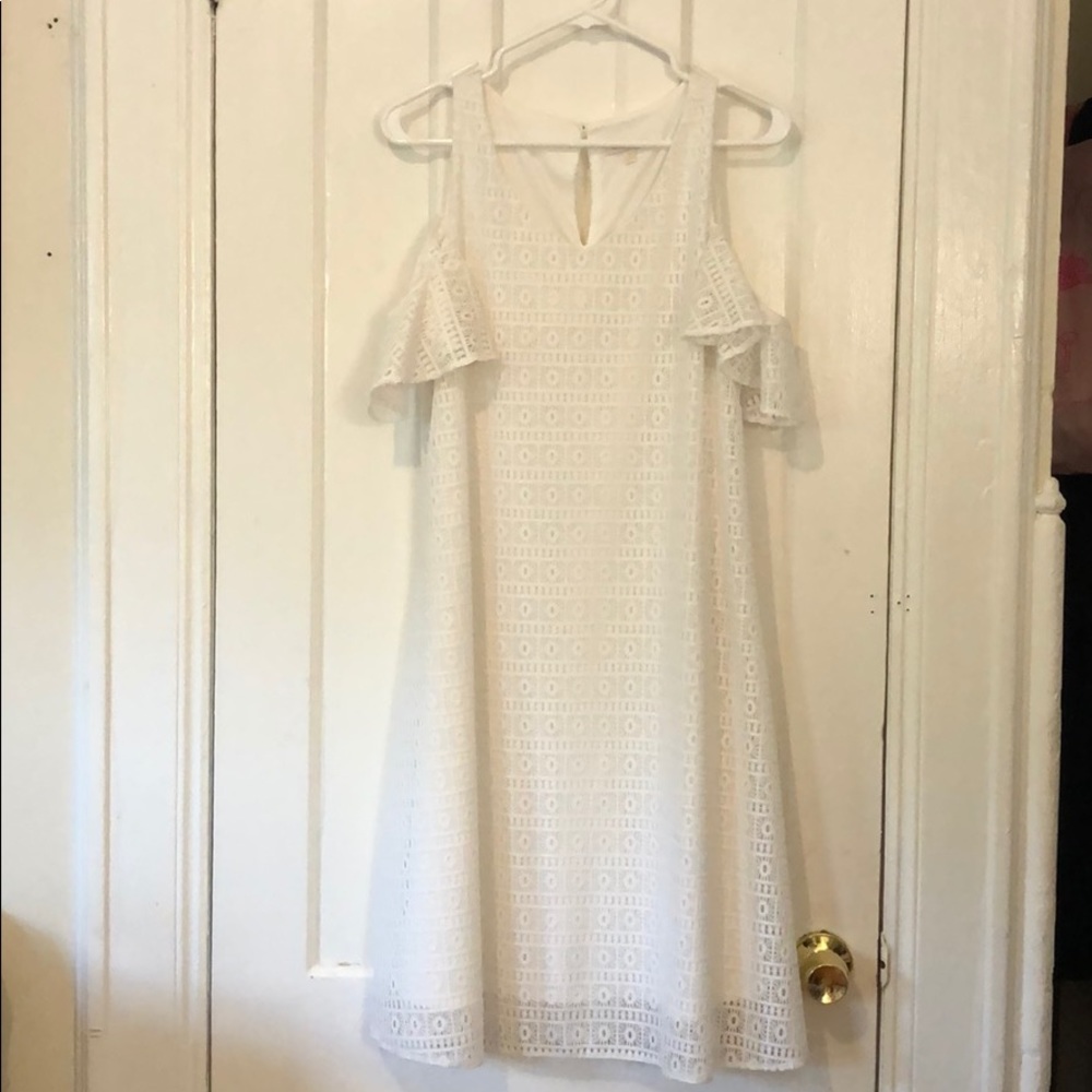 White Laced Midi Dress